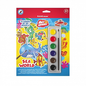 Игровой 3D пазл для раскрашивания ArtBerry Sea World акварель 6 цветов и 2 карты с фигурами для сборки (Erich Krause, 38977) Игровой 3D пазл для раскрашивания ArtBerry Sea World акварель 6 цветов и 2 карты с фигурами для сборки (Erich Krause, 38977)